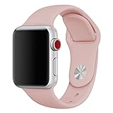 Zyra Sport Band for Apple Watch 42mm S/M, Soft Silicone Strap Replacement iWatch Bands for Apple Watch Sport,Series 3, Series 2, Series 1 Pink Sand