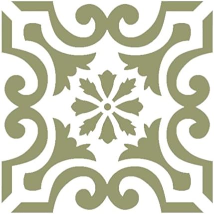 Wall Stencils Damask Tile Stencil for Home Makeover DIY Decor Reusable Art Template V0033 (Medium)
