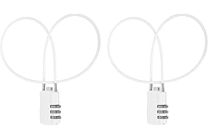 Generic 2 Pcs Luggage Travel Lock, 3 Digit Cable Combination Lock 1-3/16" Width Body with 20" Long Cable for Suitcase Bag Cab