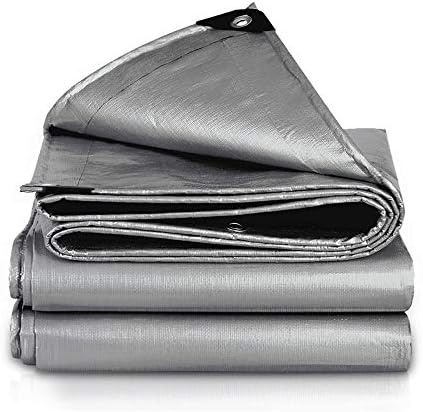 Tarp XIAOYAN Thickened Waterproof Sunscreen Plastic Tarpaulin Heavy Duty Outdoor Camping Cover Silver Gray