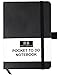 RICCO BELLO Hardcover Pocket to Do List, Undated, Vegan Leather Notebook with Pen Loop, For Work, School, Home, Productivity Planner, 4.25 x 6 inches (Black)