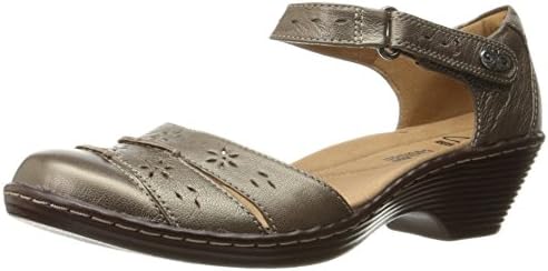 Clarks Women's Wendy Leehi Heeled Sandal, Pewter, 10 N US
