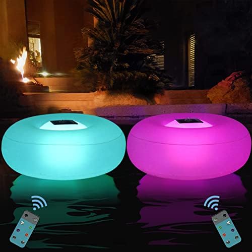 Solar Pool Lights,15" Pool Floating Lights IP68 Waterproof Light up Pool Balls, Inflatable Solar