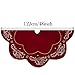 48 inch Luxury Red Gold Christmas Tree Skirt Decorations with Baroque Patterns, Themed with Christmas Ornaments (Not Included)