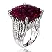 FEDULK Womens Dazzling Natural Ruby Diamond Engagement Antique Ladies Gifts Light Luxury Rings(Silver, 8)