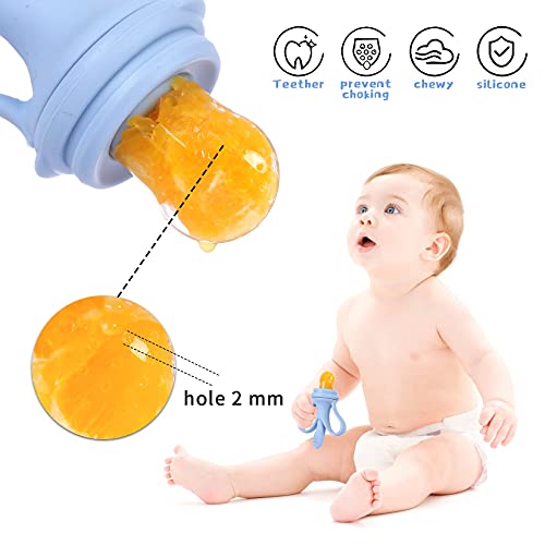 Baby Fruit Feeder, Banana Mesh Pacifier Infant Toddler Fresh Food, Babies More Than 3 Months Feeding Eating Supplies Silicone Teething Toys, Removable with Storage Box