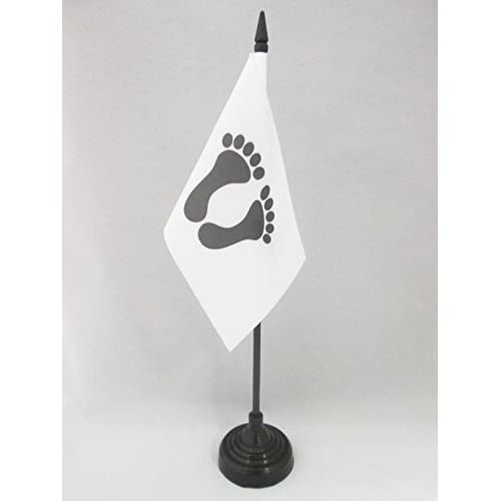 AZ FLAG - Pieds-Noirs Table Flag 4'' x 6'' - Black foot Office Mini Banner 100% Polyester 15 x 10 cm - Mini Desk Flag with 10'' Pole and Black Plastic Base