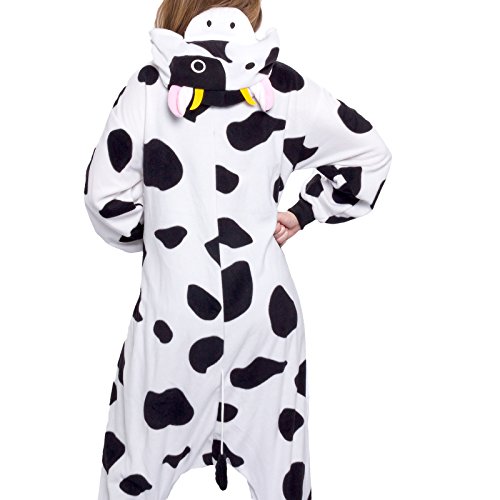 Silver Lilly Unisex Adult Pajamas - Plush One Piece Cosplay Cow Animal Costume - Image 6