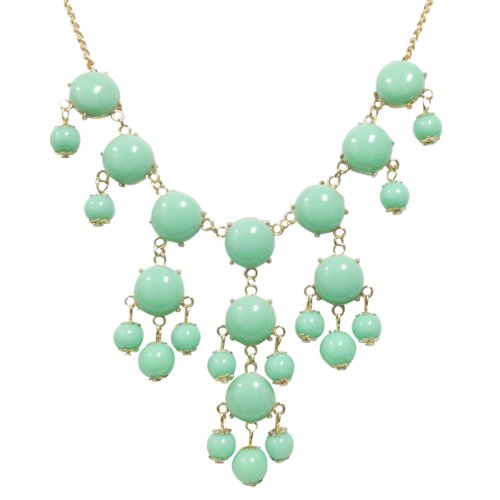 Wrapables Mini Bubble Bib Statement Necklace, Mint Green