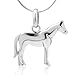 925 Sterling Silver Horse Pony Charm Equestrian Cowgirl Pendant Necklace, 18 inch Snake Chain