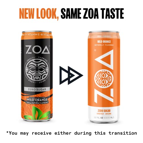 ZOA Zero Sugar Energy Drinks Healthy Energy Formula With Vitamins, Electrolytes, Antioxidants