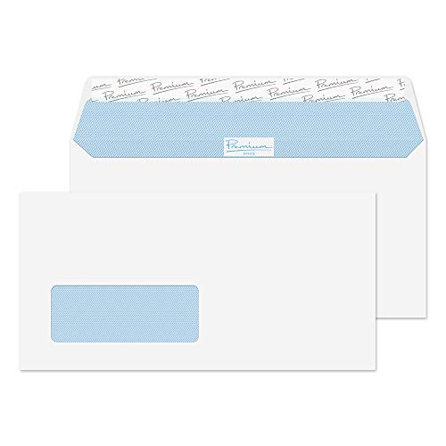 Blake Office - Premium Envelopes DL Window (110 x 220 mm) - Pack of 500 - Quality 120GSM - FSC Certified - White Peel and Seal Envelopes - Business Envelope Window - Laser & Printer Compatible 32216