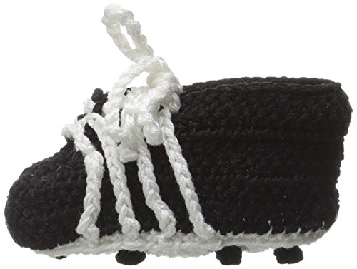 Jefferies Socks Baby-Boys Soccer Cleats Crochet Bootie, Black, Newborn