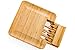 100% Natural Bamboo Cheese Board with Cutlery Set, Charcuterie Platter and Serving Meat Board with Slide-out Drawer with 4 Stainless Steel/Bamboo Knives Server Set. Perfect for Entertaining and Gifts