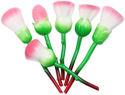 DRACLE Professional Cosmetic Tool, Soft Contour Face Powder Foundation Blush Brush Makeup 6 Pcs (Green)