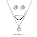 Ammei Bridal Wedding Jewelry for Brides with Crystal Side Comb Earrings Necklace Bracelets 5 Pieces (Rose Gold)