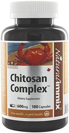 [Natural immix] CHITOSAN 600mg, 180 Capsules -Highest Potency Non-GMO Healthy Weight Management Supplement, Chitosan Extreme Diet Pills Weight Loss ●MADE IN CANADA●
