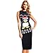 OU GRID Women's Sleeveless Stretchable Christmas Xmas Print Slim Dress Small Black Penguin
