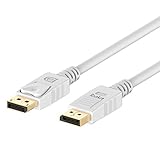 DP Cable, Rankie 6FT Gold Plated DisplayPort to DisplayPort Cable 4K Resolution Ready (White) - R1104B
