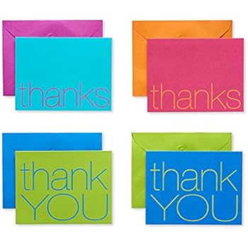 American Greetings Thank You Cards with Envelopes, Bold Multicolored (50-Count)