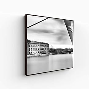 Canvas Wall Art for Living Room, Bedroom Monochrome Building Framed Canvas Prints for Home Decoration Ready to Hang - 16x16 inches