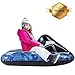 Wleopard Snow Sled Tube Air Tube 32 X 45 inches Winter Inflatable Round with Big Grab Handles- Heavy Duty with Rapid Valves (Motorbike - Snow sled)