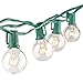 ON'H Globe String Light with G40 Bulbs 25ft UL Listed Outdoor String Lights for Patio Garden Backyard Party, Green Wire