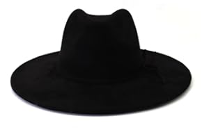 Wotfim Fedora Hats for Women Man with Big Wide Brim Classic Suede Panama Hat Western Outdoor hat