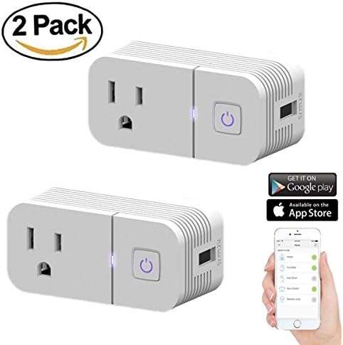 Cyber Monday Deals Day 2017-WiFi Smart Plug Mini Smart Outlet Compatible With Alexa And Google Home,No Hub Required, WiFi Wireless Energy Monitoring, Remote Control Light Switch 2 Pack