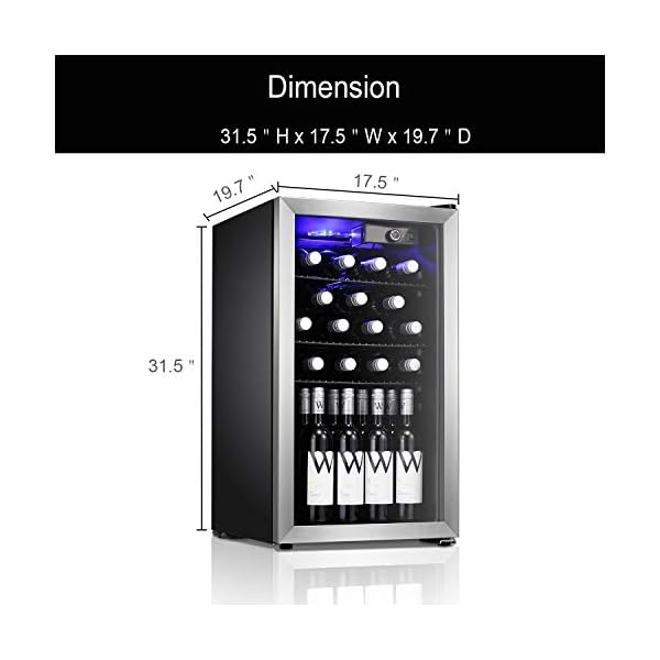 Antarctic-Star-26-Bottle-Wine-CoolerCabinet-Beverage-Refigerator-Mini-Fridge-Small-Wine-Cellar-Soda-Beer-Counter-Top-Bar-Quiet-Operation-Compressor-Freestanding-Clear-Glass-Door-for-OfficeDorm