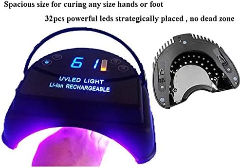 UVネイルランプ46W、4タイマー/センサー/LCDディスプレイ付きLEDネイルドライヤーポータブルUSBデザインLEDネイルライトマニキュア