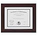 Lawrence Frames Dual Use Faux Burl 11 by 14-Inch Certificate Picture Frame with Double Bevel Cut Matting for 8.5 by 11-Inch Document, Mahogany