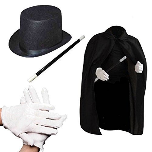 Prextex Magician Costume for Kids - Kiddie Role Play Halloween Magician Dress Up Set, Top Hat, Cape, - //coolthings.us