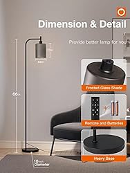 addlon LED Floor Lamp, with Matte Black Hanging