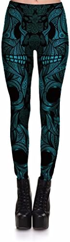 Leggings Hot Sell Green&amp;Red Skull Pants 10 Totem Smile Mask Skull Women Printed Leggins Woman Pants Drop Shipping 4 XXL