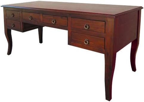 Holz Schreibtisch Mit 6 Schubladen Fa R Ba Roma Bel 160x65 Amazon De Kuche Haushalt