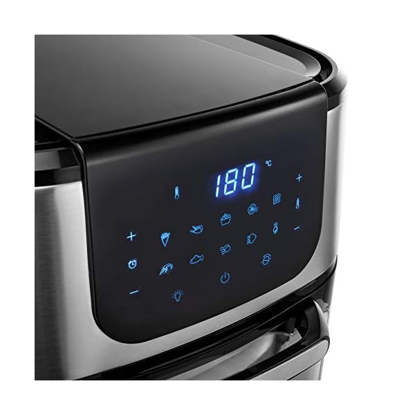 Princess-Air-Fryer-Oven-182075-1700-watt-11-Litre-10-Cook-Presets-Digital-Display-Accessories-exclusive Princess Air Fryer Oven Deluxe, 11 Litre, 1800 watt, 10 Cook Presets, Rotating Basket and Rotisserie Skewer, Digital…