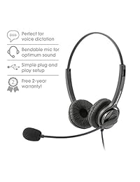 Executive Pro   Overture Premium Binaural Noise-Canceling Corded USB Headset. Funciona con Mac y PC