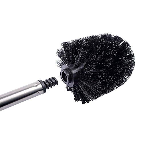 REFURBISHHOUSE A Pack of 5 Spare Toilet Brush Heads Can Be Replaced with Black Compatible Cartridges Black Brush Head Handle Stainless Steel Toilet Brush Replacement Toilet Brush Toilet Brush