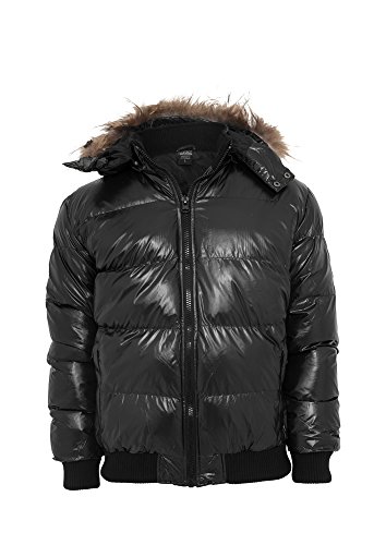 Urban Classics Men's Hooded Bubble Fur Blouson Winter Jacket X-Large Black Urban Classics Men's Hooded Bubble Fur Blouson Winter Jacket X-Large Black