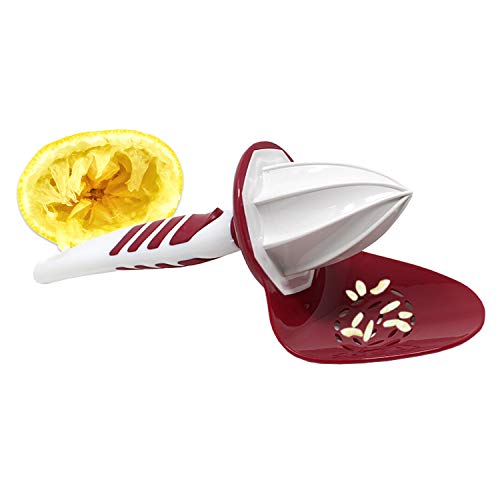 Lemon Lime Squeezer with Seed Catcher lemon juicer handheld | Comfort Grip Citrus Reamer | BPA Free | Assorted Colors (2 Pack) - Thumbnail 2