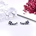 YOQUCOL Blue Sapphire-color Flower Shape Zirconia Crystal Wrap Ear Vines Climbers Earrings For Women