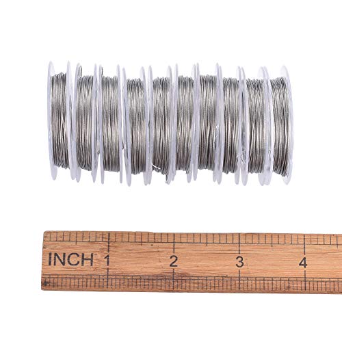 DanLingJewelry 10Rolls 0.38mm/Gauge Tiger Tail Wire Craft Jewelry Beading Wire On Spool 8.7-10.9yard/26.2-32.8feet/8-10m/roll Stainless Steel Color - Thumbnail 4