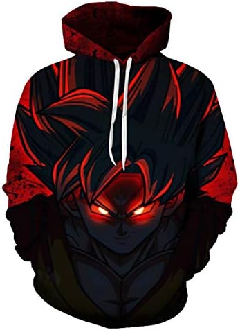Grapes Garden Unisex 3D Print Dragon Ball Z Pullover Hoodie Long Sleeve Hooded Sweatshirt Sportswear with Pockets