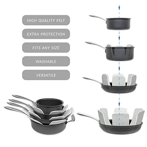 Pan and Pot Protectors Set of 6 Gray 16 in. Diameter. Perfect for