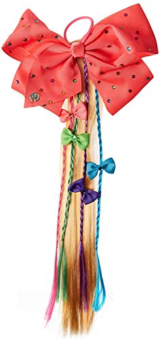 JoJo Siwa Blonde Hair Ponytail Extension and Colored Braids with Big Signature Rhinestone Bow