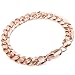 Trendsmax Boys Mens Chain Round Cut Curb Cuban Link Rose Gold Plated Bracelet 9mm 7-11inch
