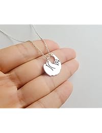 Rosa Vila collar con pequeño y amistoso perezoso para mujeres y niñas, aleación, x