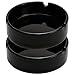 Teagas Glossy Black Ceramic Cigarette Ashtray for Man and Women, Outdoors Indoors Ash Tray, Desktop Smoking Ash Tray for Home office Decoration, Pack of 2