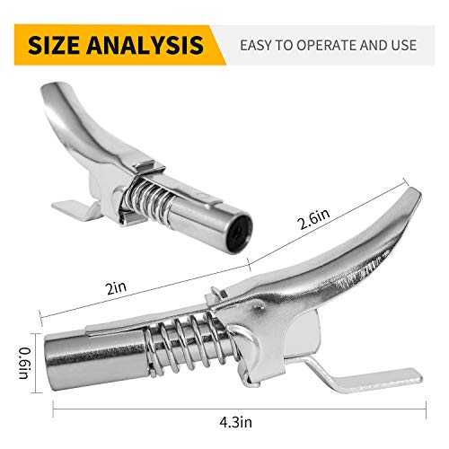 ACOOJ Grease Gun Coupler Locks High Pressure Double Handle on Any Zerk Fitting Long-Lasting